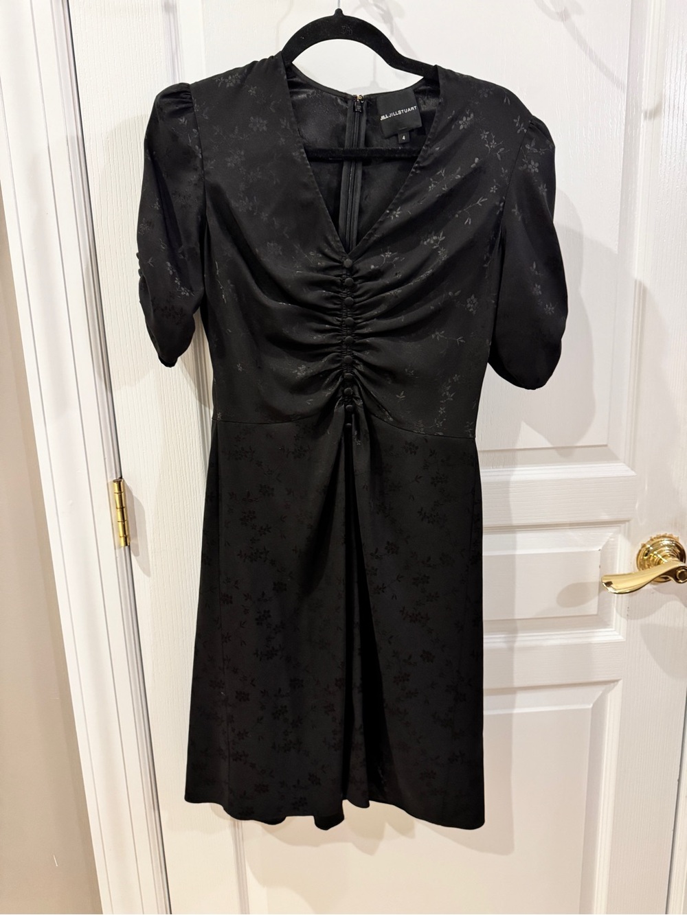 Jill Stuart Black Floral Velvet Dress - Size 4